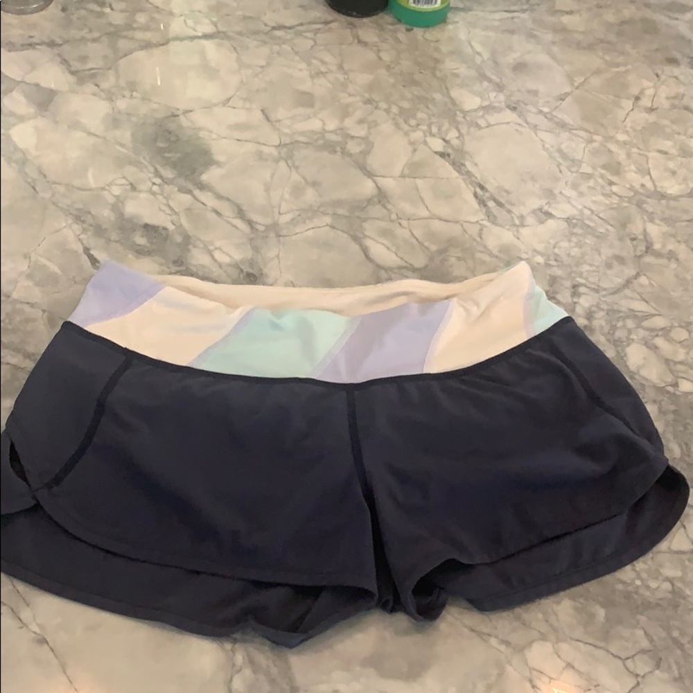 Lululemon navy/purple speed shorts